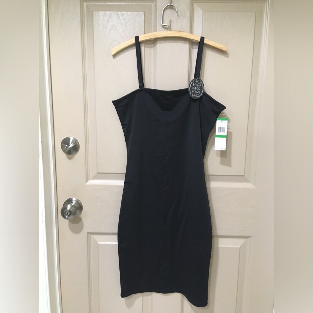 New Jones of New York Black Shapewear Slip SZ L. Sexy Nightie